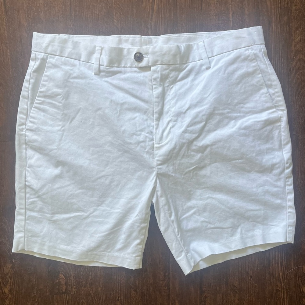 Reiss Crisp White Men's Flat Front Shorts Sz 34